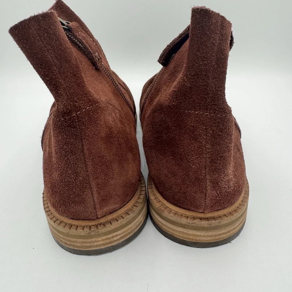 Kelsi Dagger Boots Size 8.5 Women's Suede Upper‎ Ruched Brown Booties west-EUC!